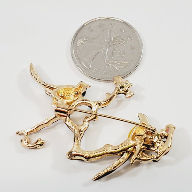 Birds On a Branch Brooch - Unique Collectibles