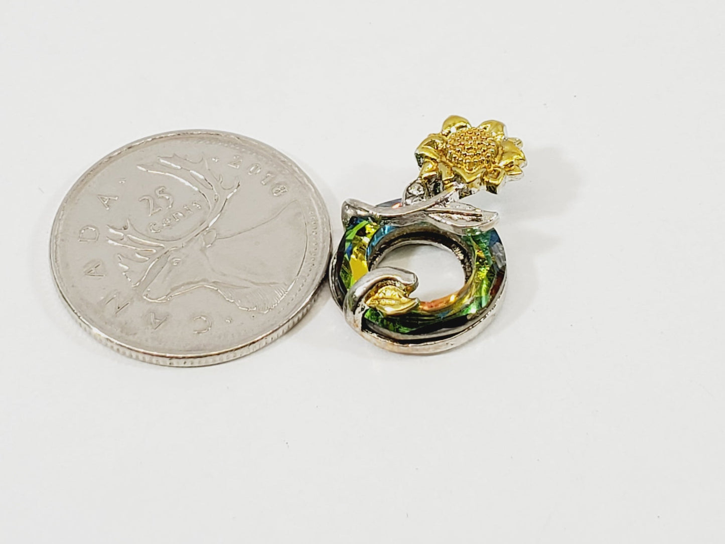 Crystal Iridescent Flower Pendant - Unique Collectibles