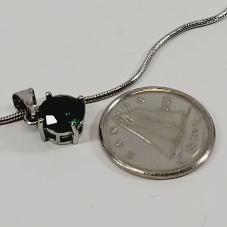 Green Crystal Pendant 20" Necklace - Unique Collectibles