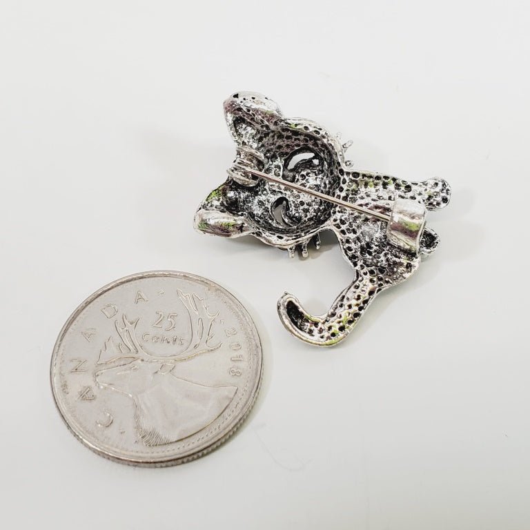 Crystal Cat Kitten Brooch - Unique Collectibles