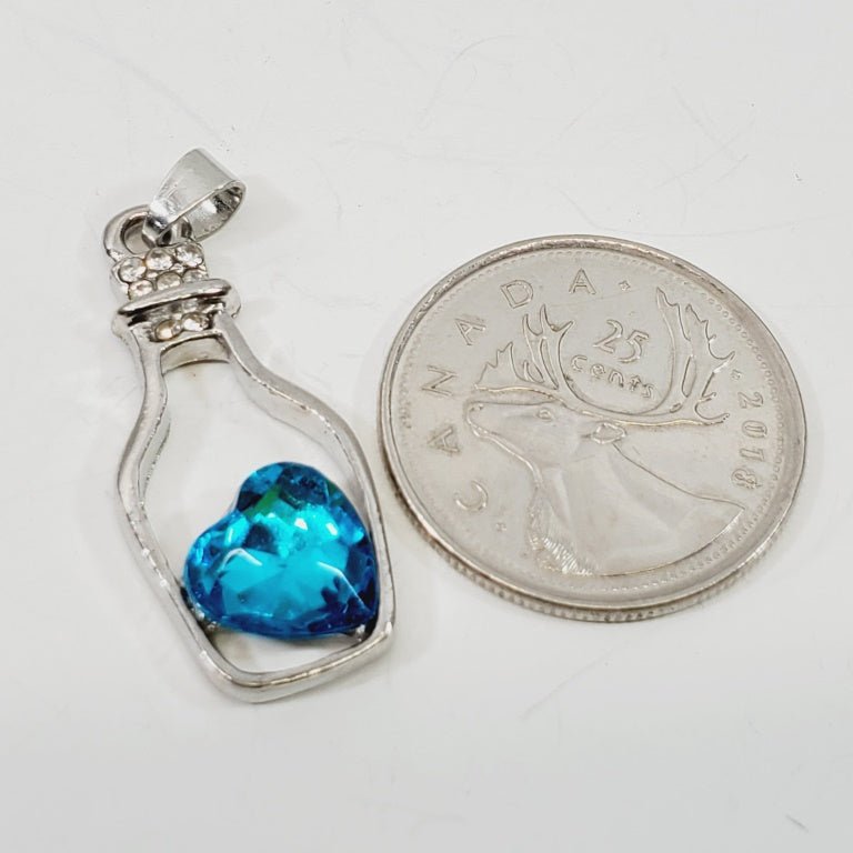 Ice Blue Crystal Pendant - Unique Collectibles