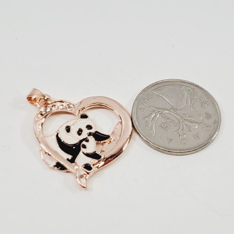 Panda Bear in Heart Pendant - Unique Collectibles