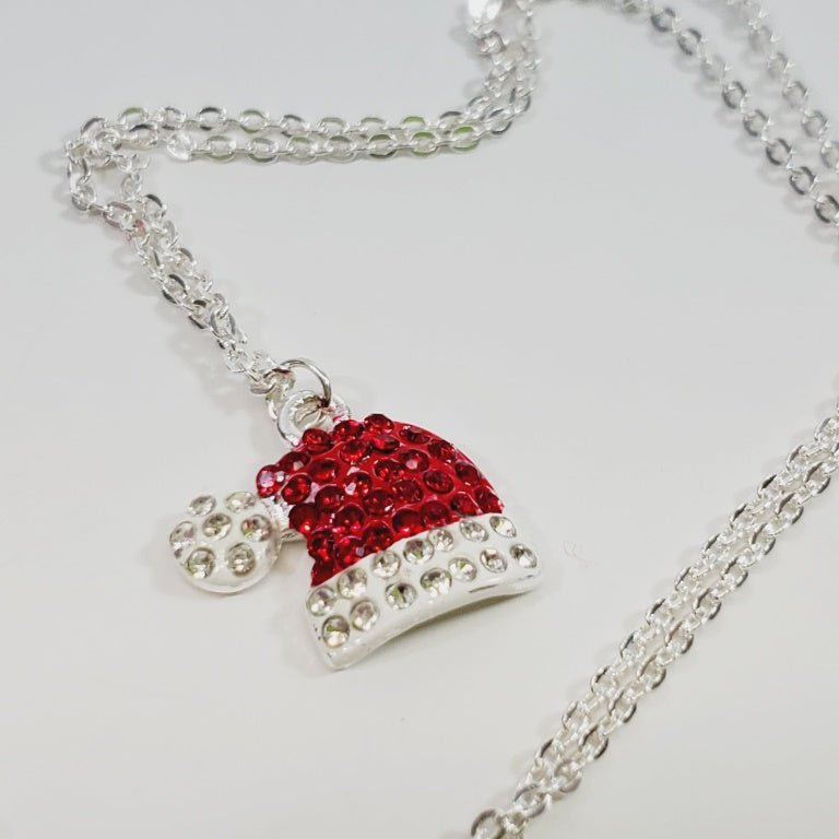 Santa's Hat Christmas Necklace 20" - Unique Collectibles