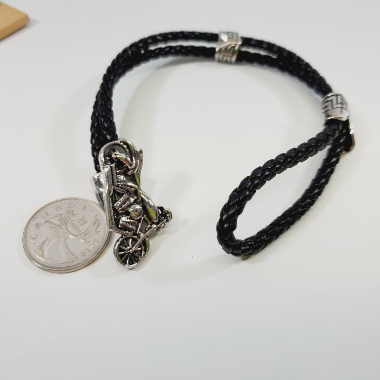 Motorcycle Leather Bracelet 8" - Unique Collectibles