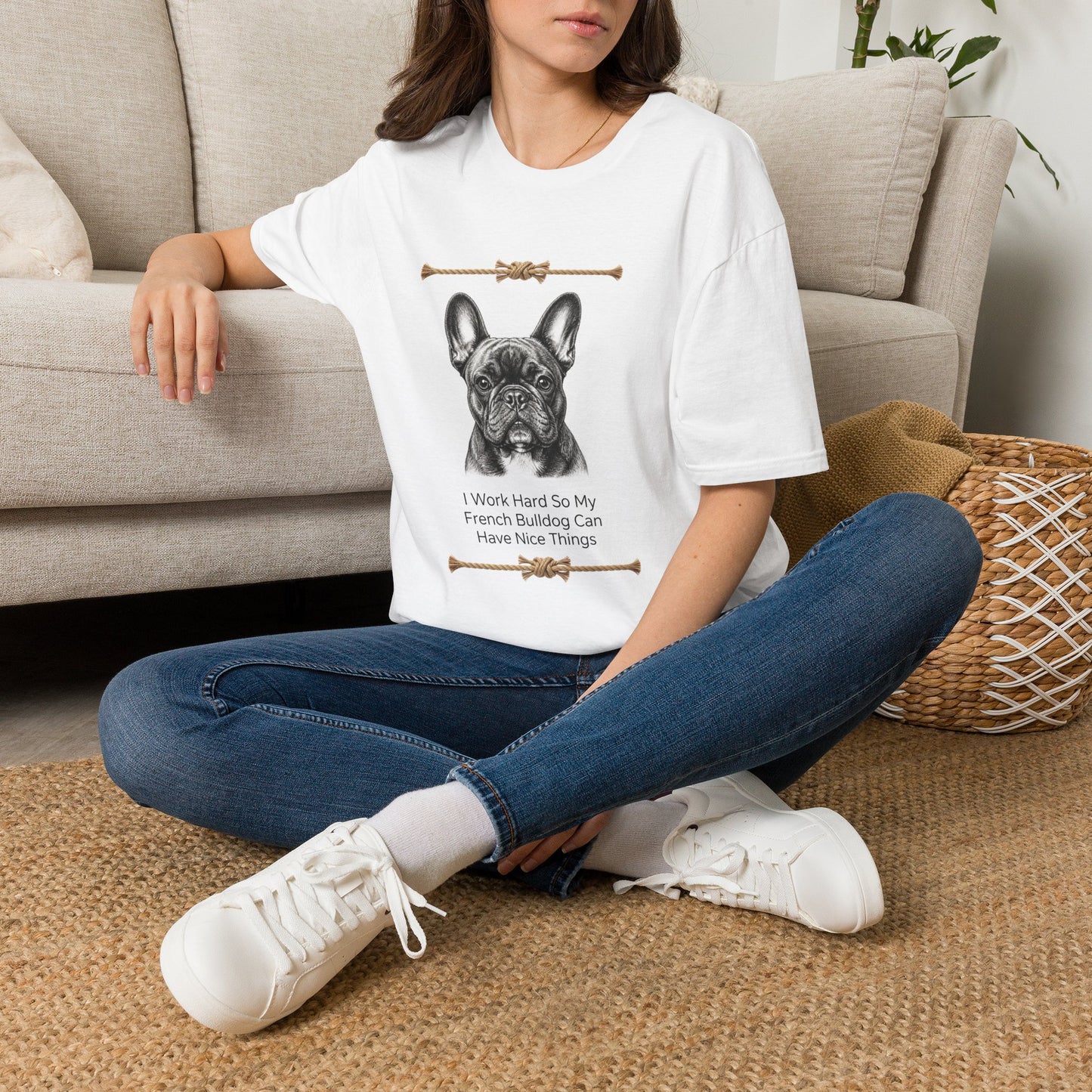 French Bulldog Portrait T-Shirt | I Work Hard So My French Bulldog Can [...]