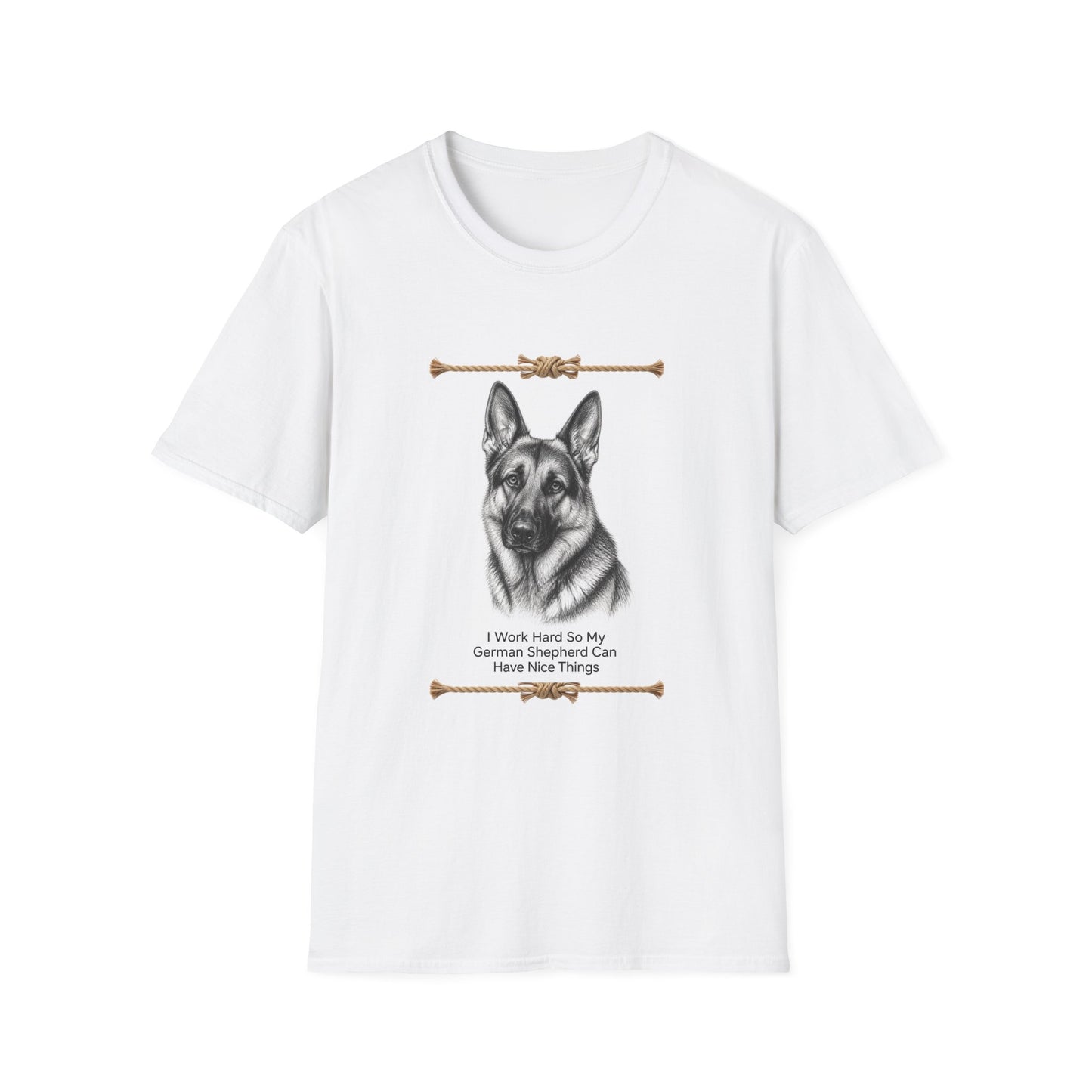German Shepherd Portrait T-Shirt | Detailed Dog Face Tee