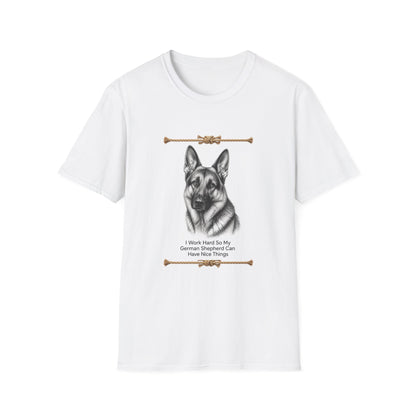 German Shepherd Portrait T-Shirt | Detailed Dog Face Tee