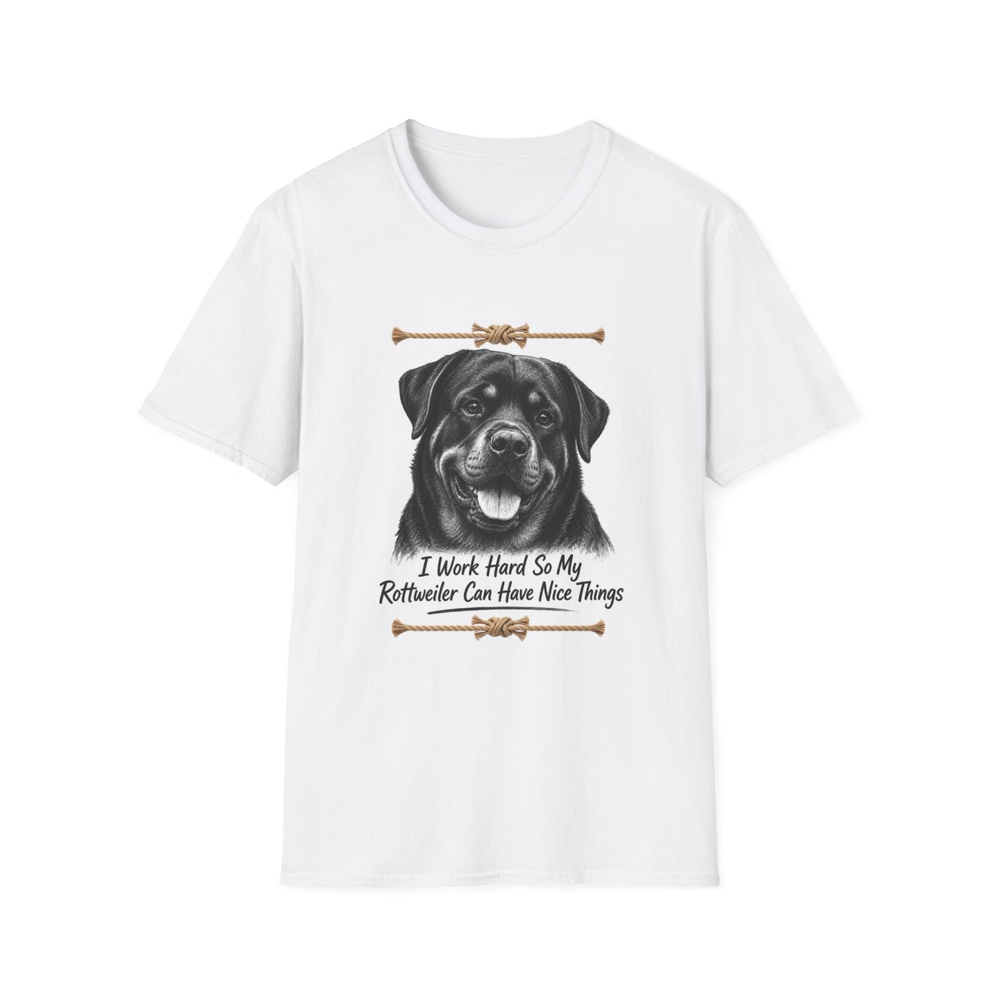 Rottweiler Face T-Shirt | I Work Hard So My Rottweiler Can Have Nice Things