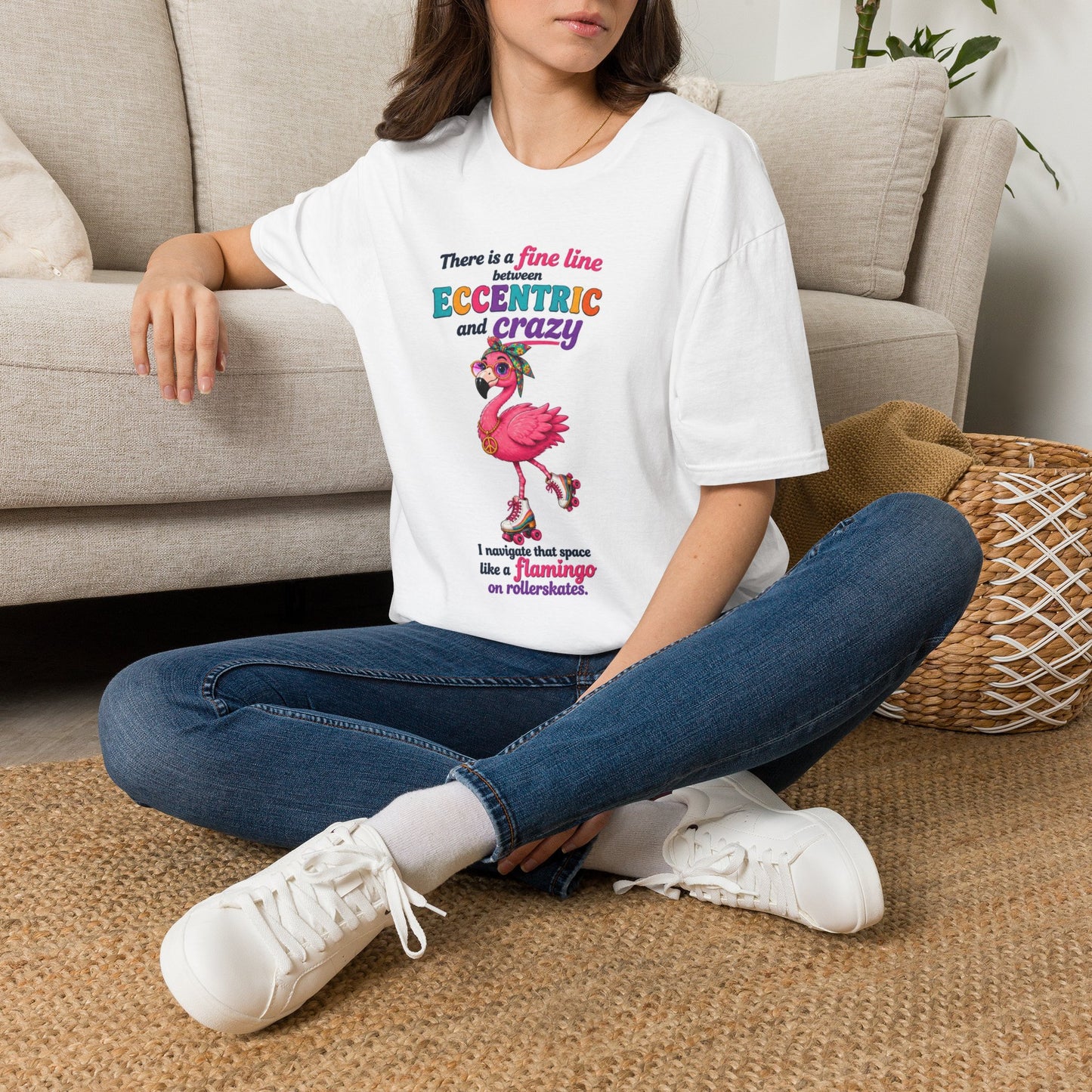 Eccentric and Crazy Flamingo T-Shirt | Colorful Funny Quote Tee