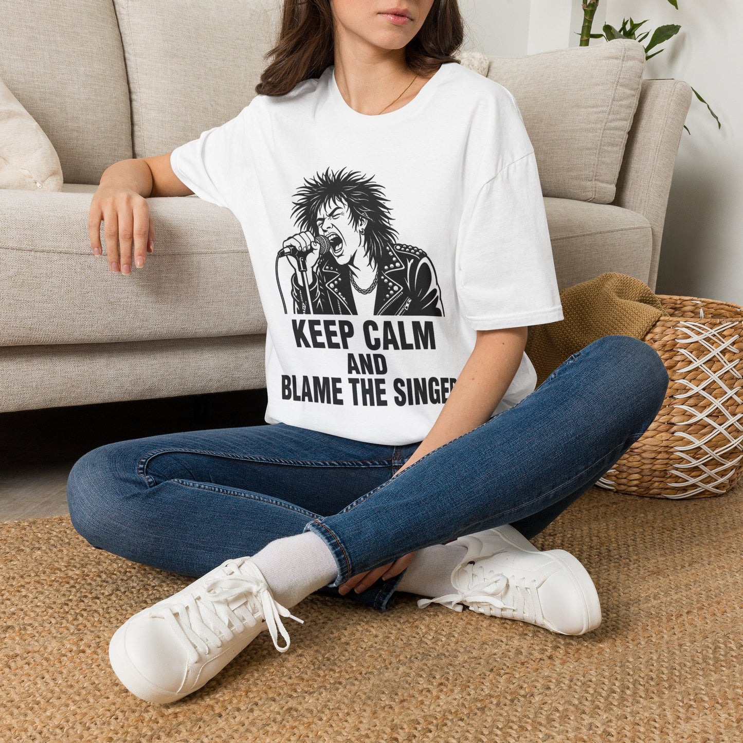Keep Calm and Blame the Singer T-Shirt | Punk Rock Graphic Tee