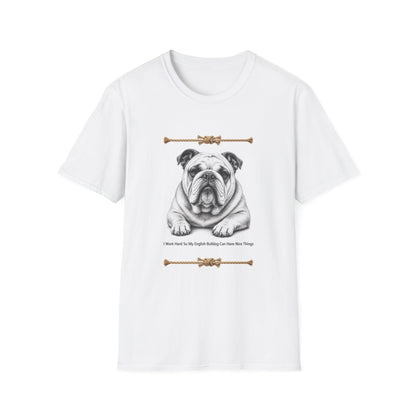 Bulldog Illustration T-Shirt | Vintage Rope Accent