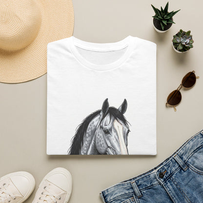 Gray Quarter Horse Portrait T-Shirt | I Work Hard To My Quarterhorse Can [...]