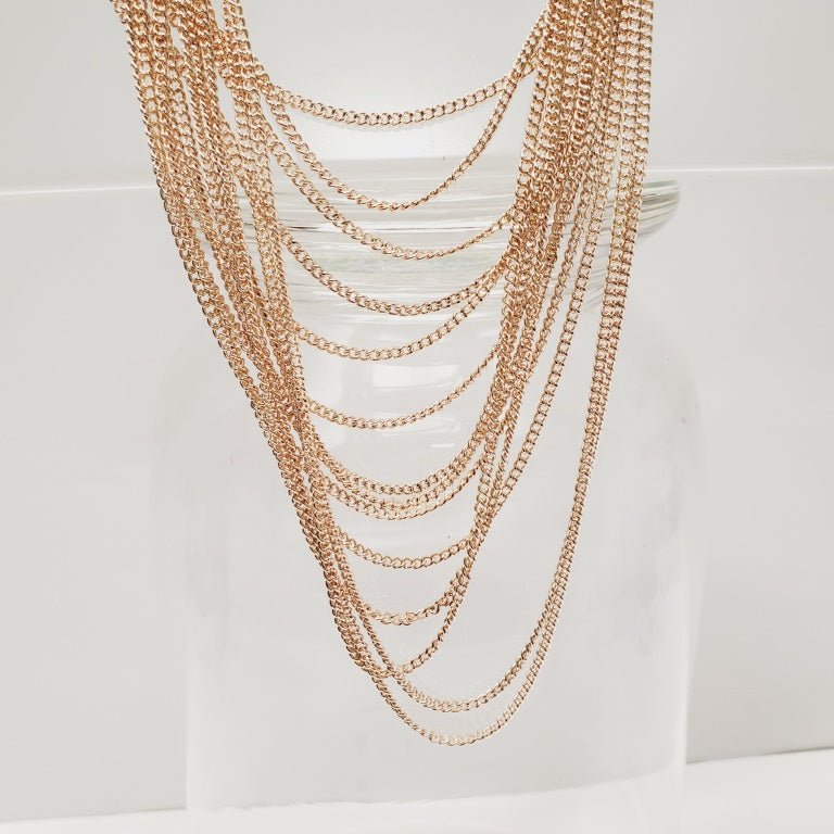 Vintage Multi Strand Chain Necklace 18" - Unique Collectibles