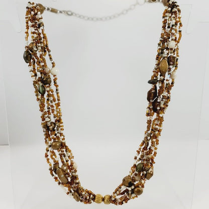 Multi Strand Beaded Necklace 20" - Unique Collectibles