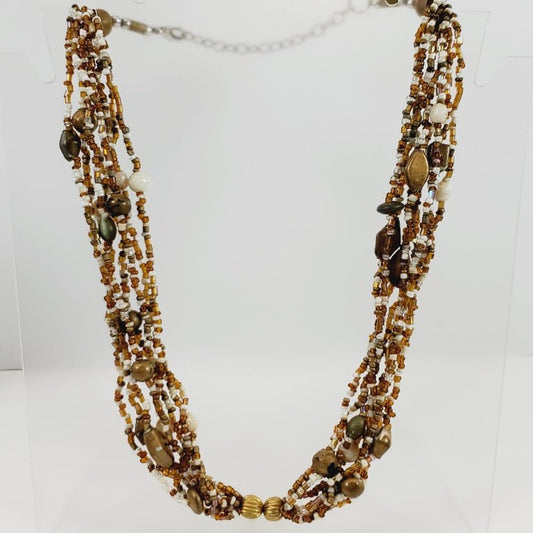 Multi Strand Beaded Necklace 20" - Unique Collectibles