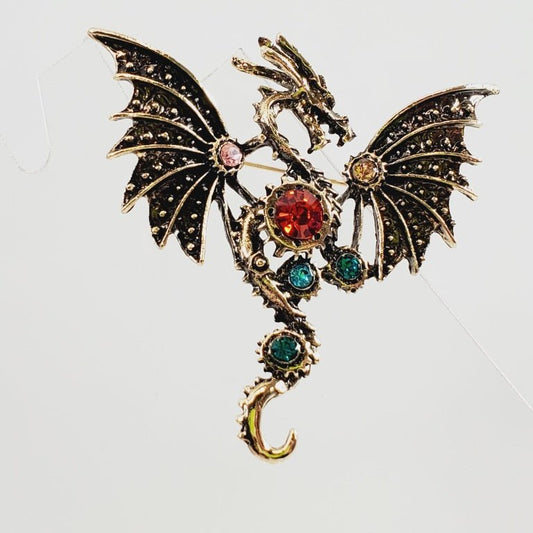 Dragon Crystal Brooch - Unique Collectibles