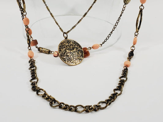 Vintage Triple Strand Necklace 27" - Unique Collectibles