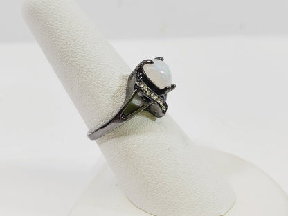 Fire Opal Created Ring Size 7 - Unique Collectibles