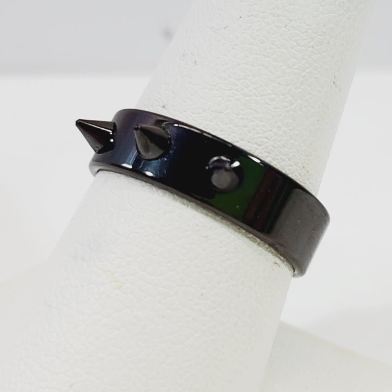 Punk Rock Stainless Steel Heavy Black Ring Size 8.5 - Unique Collectibles