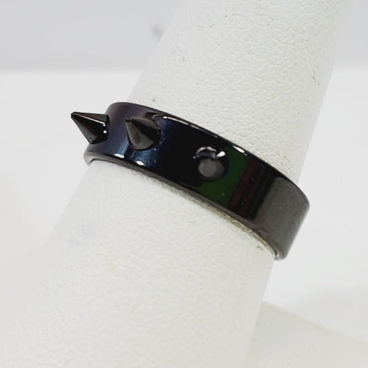 Punk Rock Stainless Steel Heavy Black Ring Size 8.5 - Unique Collectibles