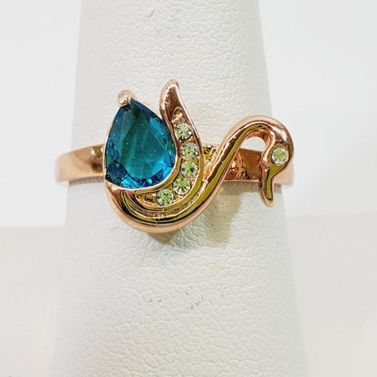 Crystal Swan Ring Size 9 - Unique Collectibles