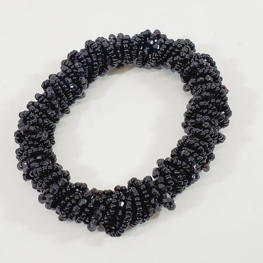 Black Beaded Twist Bracelet - Unique Collectibles