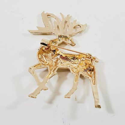 Elegant Stylized Reindeer Brooch - Unique Collectibles