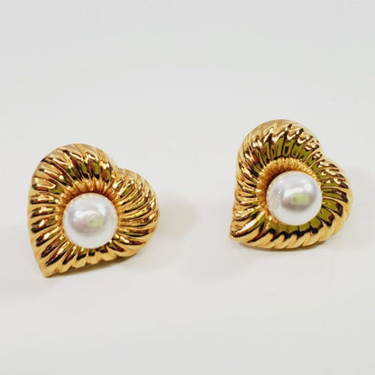Heart Shaped Pierced Earrings - Unique Collectibles