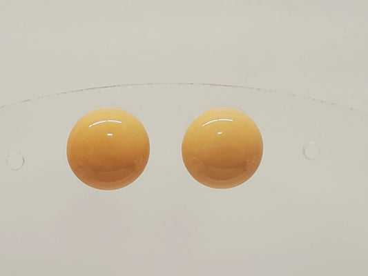 Vintage Glass Peach Colored Pierced Earrings - Unique Collectibles