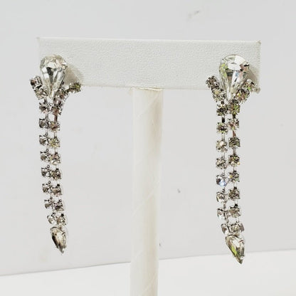 Vintage Clip On Rhinestone Earrings - Unique Collectibles