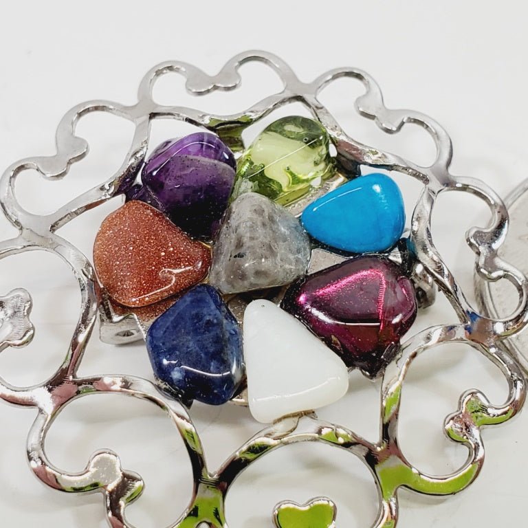 Vintage Brooch Mixed Stones - Unique Collectibles