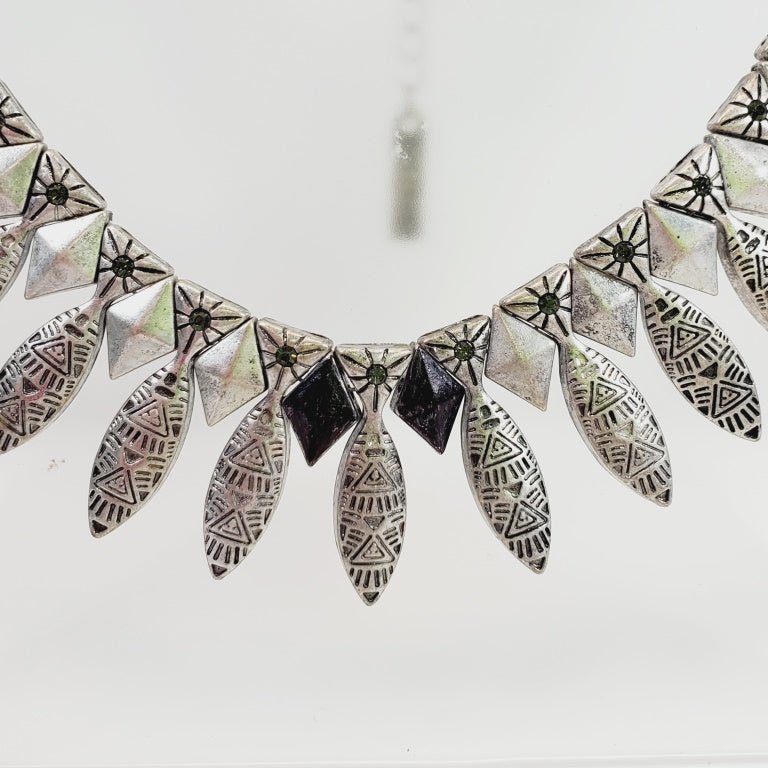 Tribal - Inspired Geometric Statement Necklace - Unique Collectibles