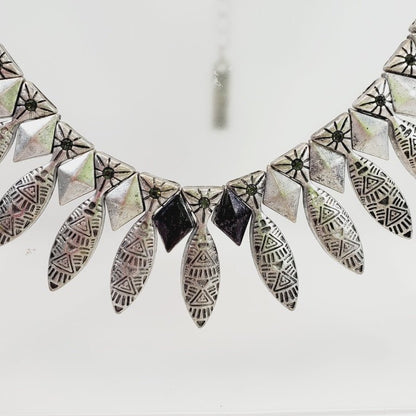 Tribal - Inspired Geometric Statement Necklace - Unique Collectibles