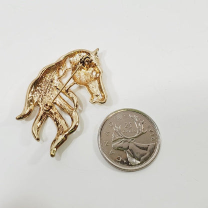 Crystal Horsehead Brooch - Unique Collectibles