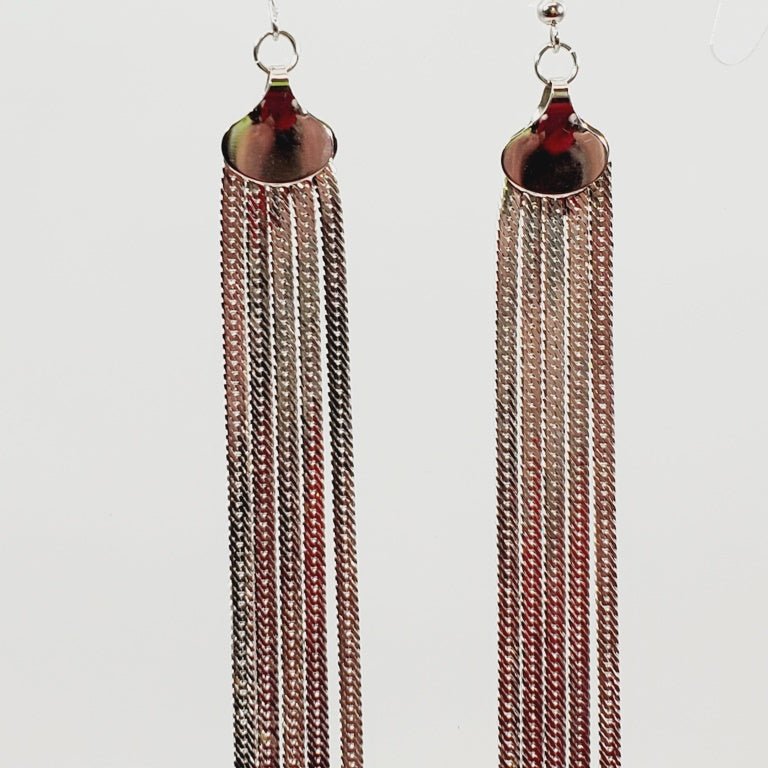 EXTREMELY Long Chain Earrings Almost 8" - Unique Collectibles