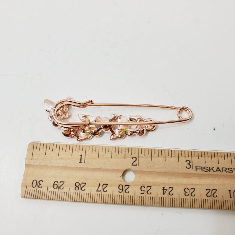 Floral Crystal Pin Brooch - Unique Collectibles