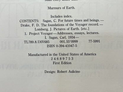 First Edition Murmurs of Earth by Carl Sagan - Unique Collectibles