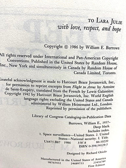 Deep Black Space Espionage & National Security by William E. Burrows - Unique Collectibles