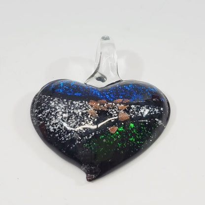 Murano Art Glass Heart Pendant - Unique Collectibles