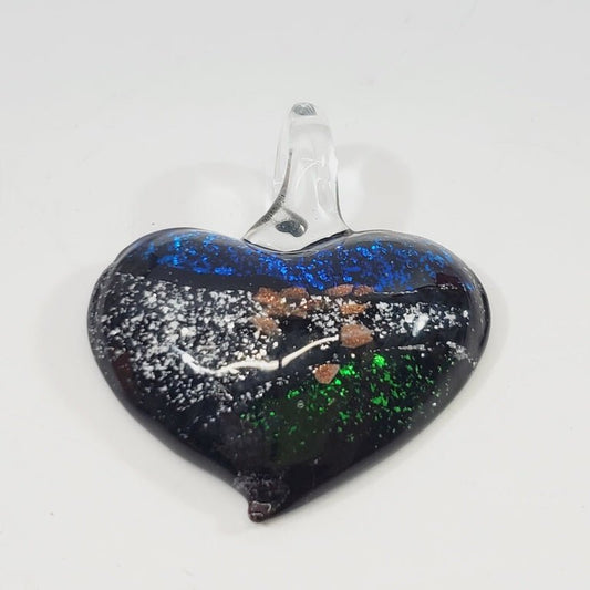 Murano Art Glass Heart Pendant - Unique Collectibles