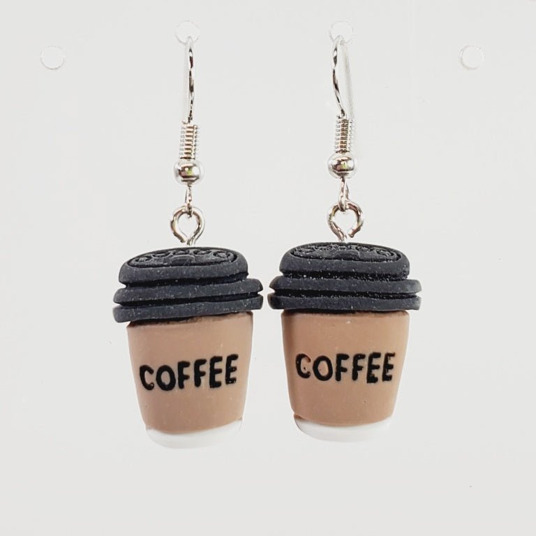 Coffee Cup Dangly Earrings - Unique Collectibles