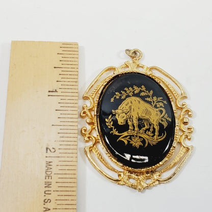 Vintage Taurus Zodiac Bull Pendant - Unique Collectibles