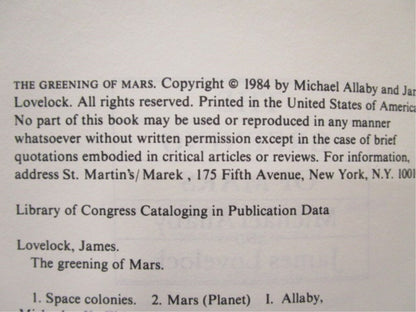 The Greening of Mars written by James Lovelock & Michael Allaby - Unique Collectibles