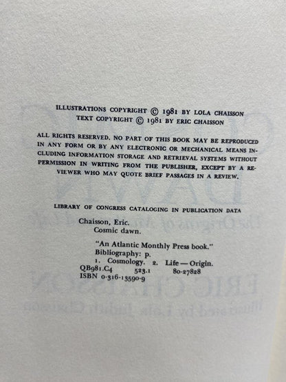 1981 BOOK Cosmic Dawn Origins of Matter & Life by Eric Chaisson - Unique Collectibles