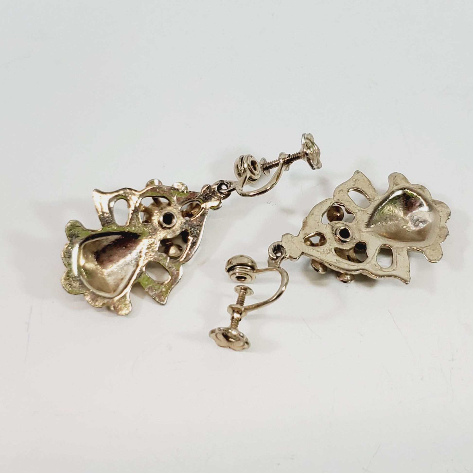 Vintage Crystal Earrings Screw Back - Unique Collectibles