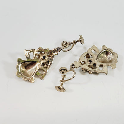 Vintage Crystal Earrings Screw Back - Unique Collectibles