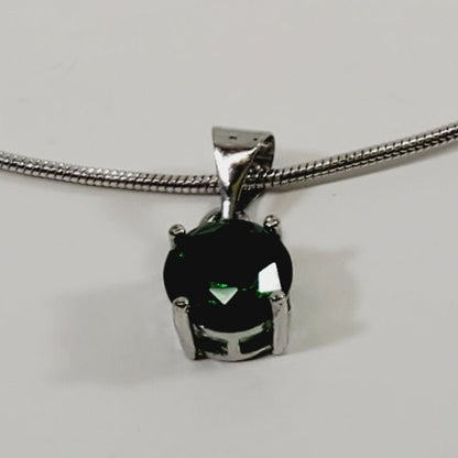 Green Crystal Pendant 20" Necklace - Unique Collectibles