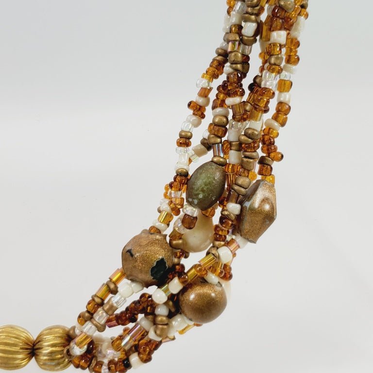 Multi Strand Beaded Necklace 20" - Unique Collectibles