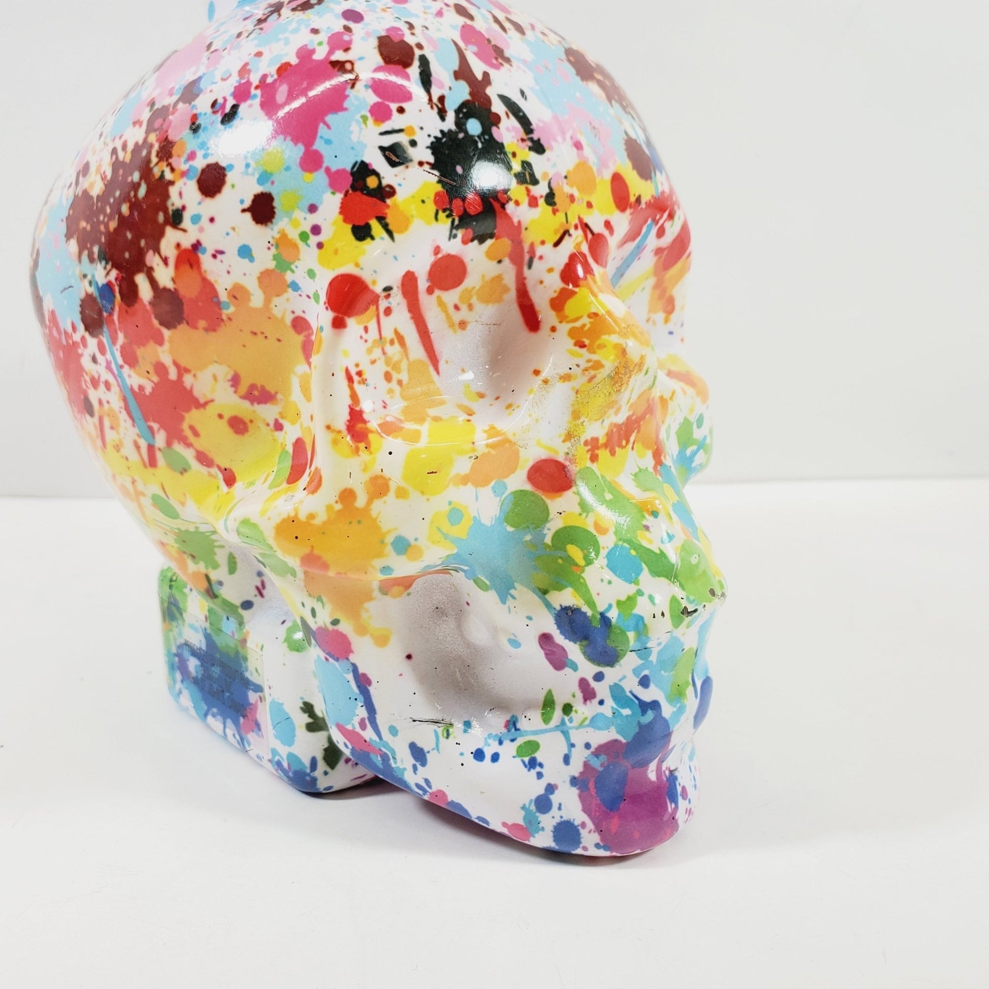 Crystal Head Vodka Bottle with Paint Your Pride Splatter Design - Unique Collectibles