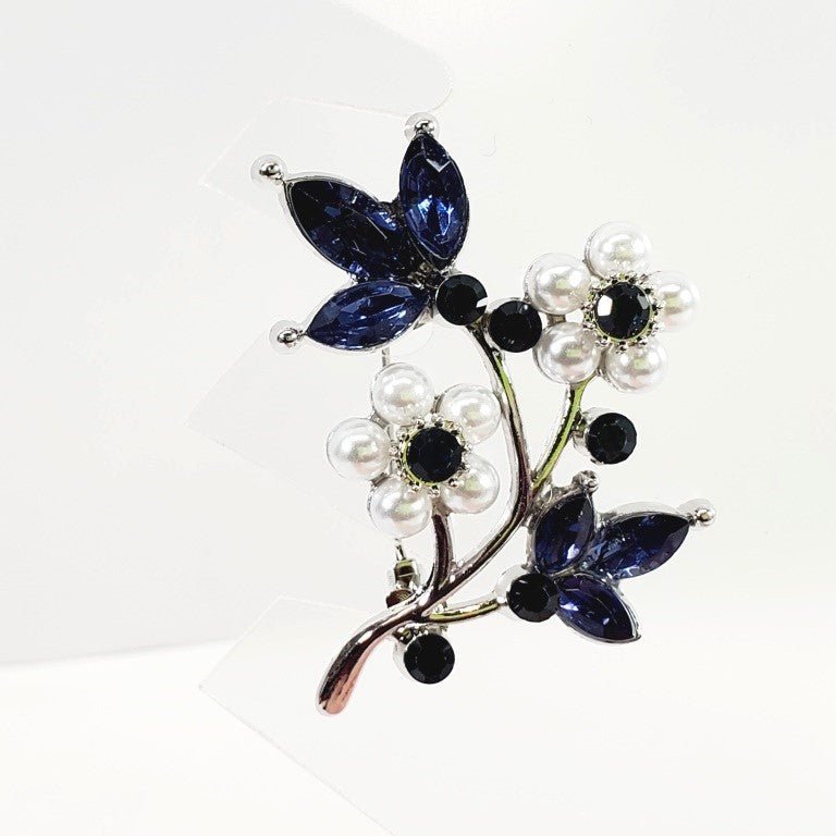 Crystal Floral Brooch - Unique Collectibles